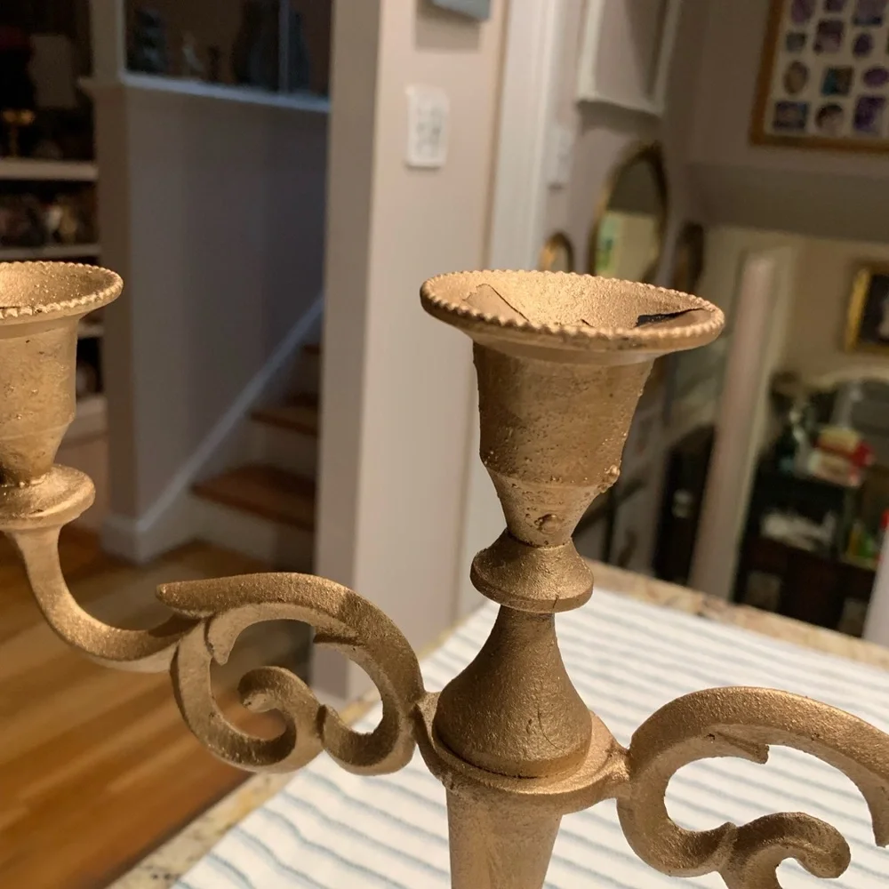 Gold Three Branches Candelabra